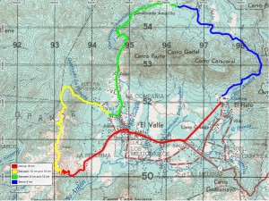 Mapa de ruta de 21k de El Valle Trail Marathon